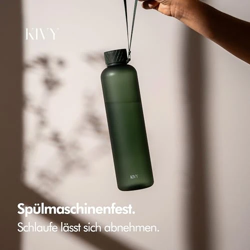 KIVY Trinkflasche 1l aus Tritan - Kohlensäure geeignet & Auslaufsicher