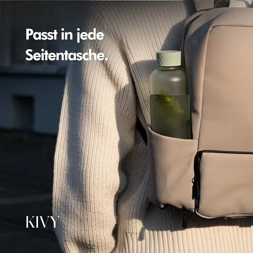 KIVY Trinkflasche 1l aus Tritan - Kohlensäure geeignet & Auslaufsicher