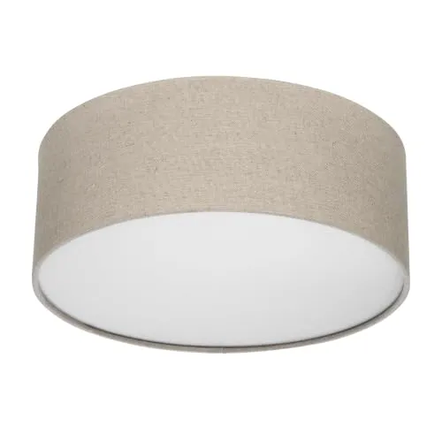 REV LED Deckenleuchte - 30cm, Stoff-Lampenschirm im Vintage Look, taupe