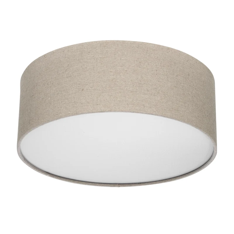 REV LED Deckenleuchte - 30cm, Stoff-Lampenschirm im Vintage Look, taupe