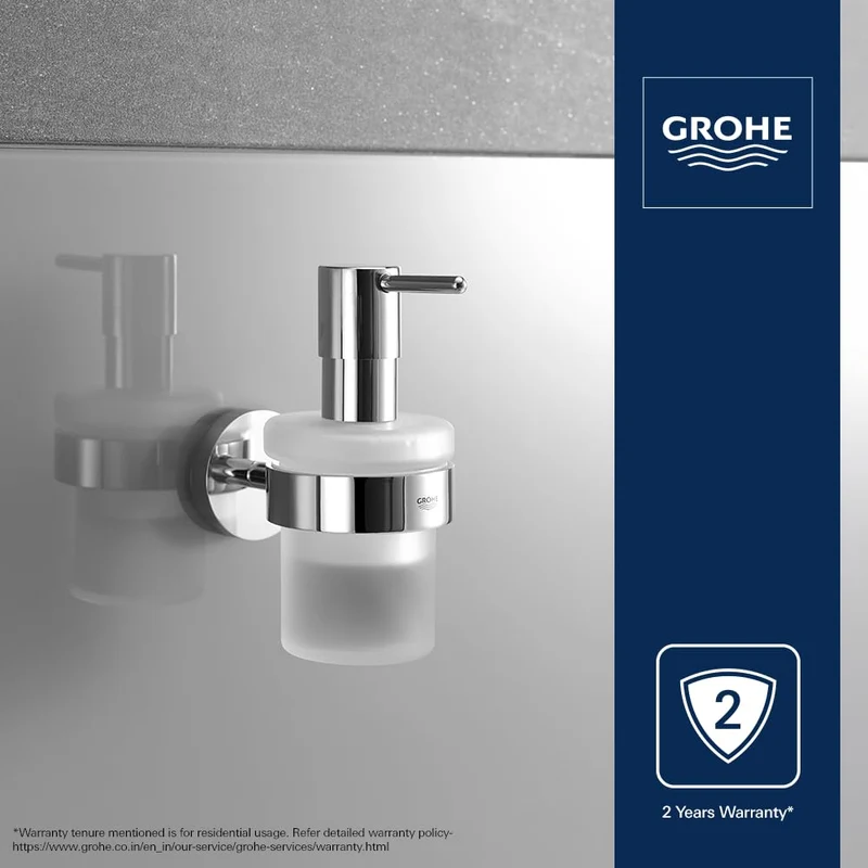 GROHE Essentials, Ersatz Seifenspender für das Bad (ohne Halter, pflegeleicht, langlebig), chrom, 40394001