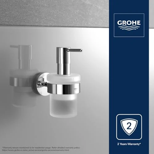 GROHE Essentials, Ersatz Seifenspender für das Bad (ohne Halter, pflegeleicht, langlebig), chrom, 40394001