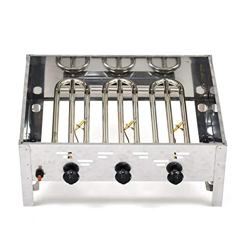 Gasgrill 3-flammiger Edelstahl-Brenner 11kW Standmodell mit Grillrost, Gastrobräter Profigrill Verein