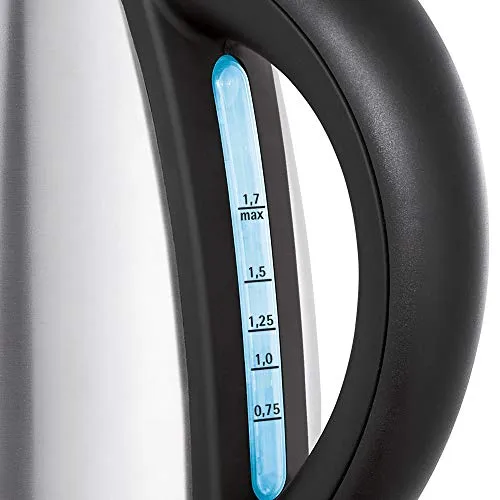 WMF Bueno Wasserkocher Edelstahl 1,7l, elektrischer Wasserkocher mit Kalkfilter, 2400 W, beleuchtete Wasserstandsanzeige, edelstahl matt