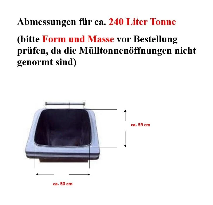 Biotonnendeckel Madenlos für 240 Liter Tonne der Form 1