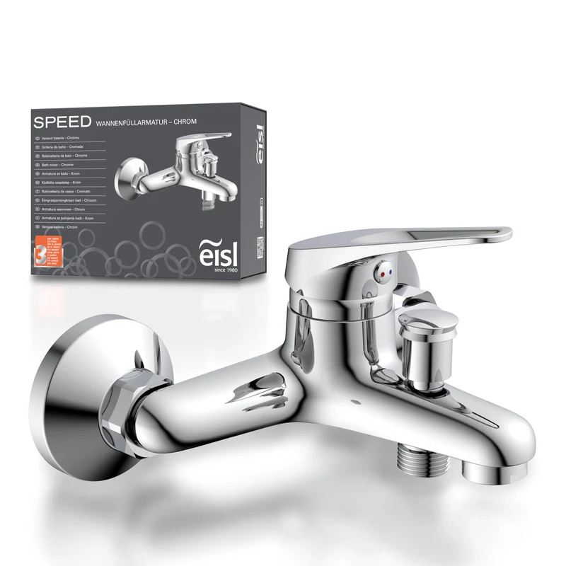 EISL Badewannenarmatur mit Einhebelmischer SPEED Chrom, Armatur für die Badewanne, Mischbatterie für die Badewanne in Chrom, NI023SCR
