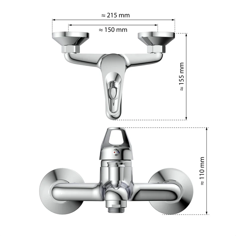 EISL Badewannenarmatur mit Einhebelmischer SPEED Chrom, Armatur für die Badewanne, Mischbatterie für die Badewanne in Chrom, NI023SCR