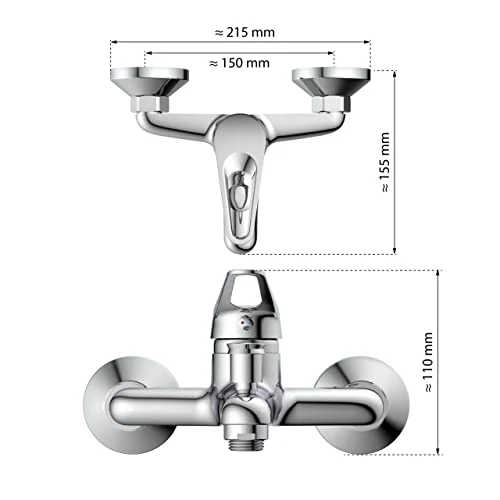 EISL Badewannenarmatur mit Einhebelmischer SPEED Chrom, Armatur für die Badewanne, Mischbatterie für die Badewanne in Chrom, NI023SCR