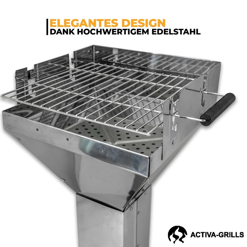 ACTIVA Holzkohlegrill Saalfeld I Premium Holzkohle Grill inkl. hochwertigem & verchromtem Grillrost I Robuster Kohlegrill für ein einzigartiges Grillerlebnis