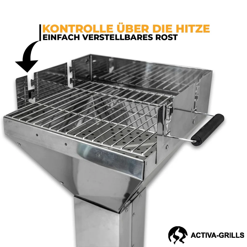 ACTIVA Holzkohlegrill Saalfeld I Premium Holzkohle Grill inkl. hochwertigem & verchromtem Grillrost I Robuster Kohlegrill für ein einzigartiges Grillerlebnis