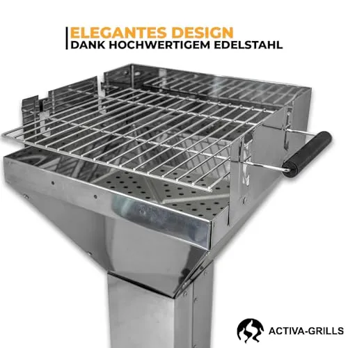 ACTIVA Holzkohlegrill Saalfeld I Premium Holzkohle Grill inkl. hochwertigem & verchromtem Grillrost I Robuster Kohlegrill für ein einzigartiges Grillerlebnis
