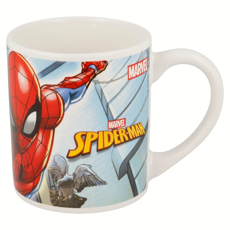 STOR Kinder Geschirrset Spider-Man - Keramik Teller, Schüssel und Tasse - Komplettes Essgeschirr in Geschenkbox für Kinder