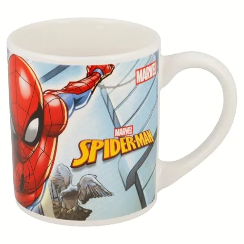 STOR Kinder Geschirrset Spider-Man - Keramik Teller, Schüssel und Tasse - Komplettes Essgeschirr in Geschenkbox für Kinder