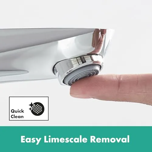 hansgrohe Focus - Waschtischarmatur mit Zugstangen-Ablauf, Wasserhahn Bad mit Auslauf Höhe 94 mm, Mischbatterie Waschbecken wassersparend (EcoSmart), Chrom, 31607000