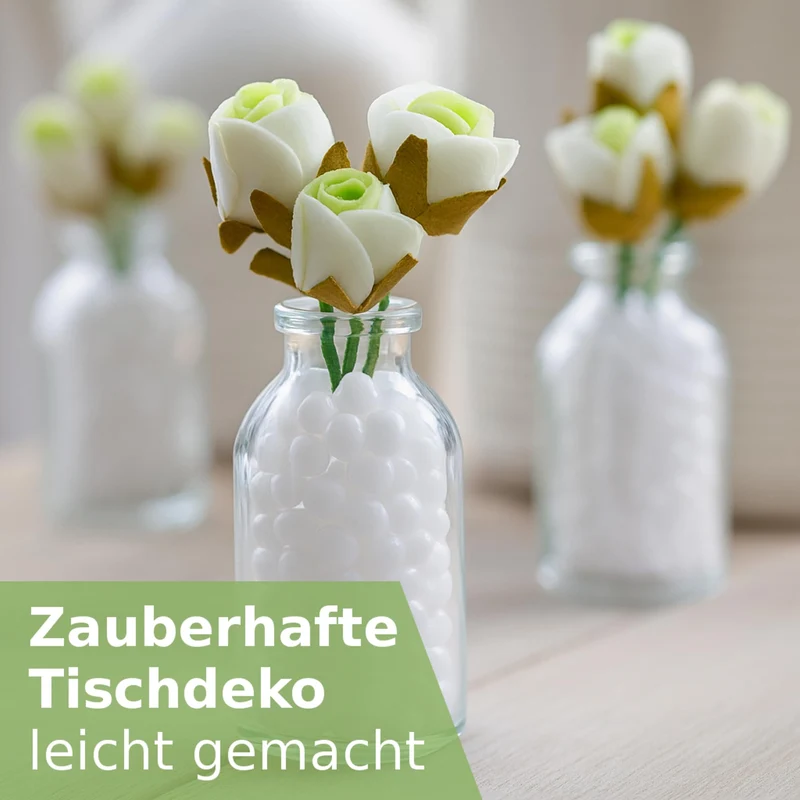 NaDeco 32 kleine Glasvasen 10,5 cm, Minivasen Set, Tischdeko Hochzeit