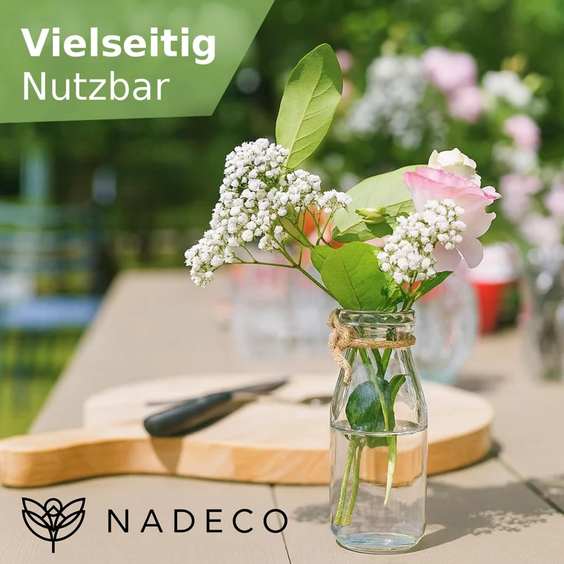 NaDeco 32 kleine Glasvasen 10,5 cm, Minivasen Set, Tischdeko Hochzeit