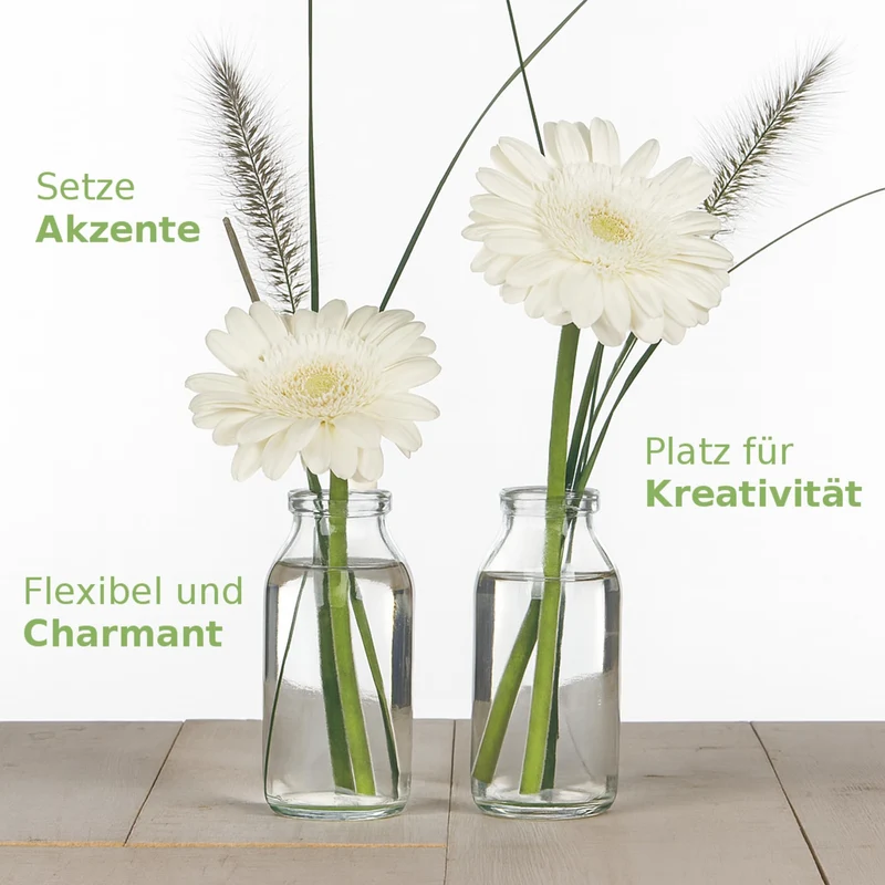 NaDeco 32 kleine Glasvasen 10,5 cm, Minivasen Set, Tischdeko Hochzeit