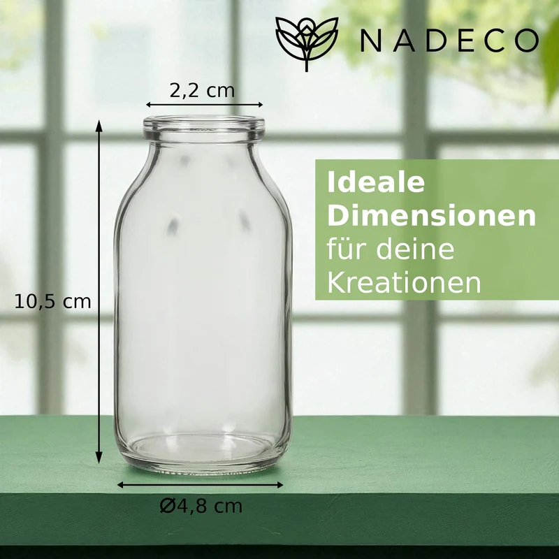 NaDeco 32 kleine Glasvasen 10,5 cm, Minivasen Set, Tischdeko Hochzeit