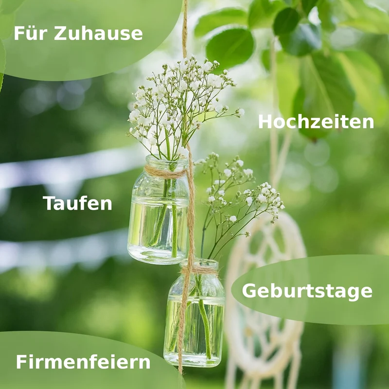 NaDeco 32 kleine Glasvasen 10,5 cm, Minivasen Set, Tischdeko Hochzeit