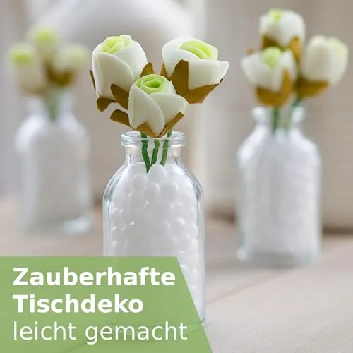 NaDeco 32 kleine Glasvasen 10,5 cm, Minivasen Set, Tischdeko Hochzeit