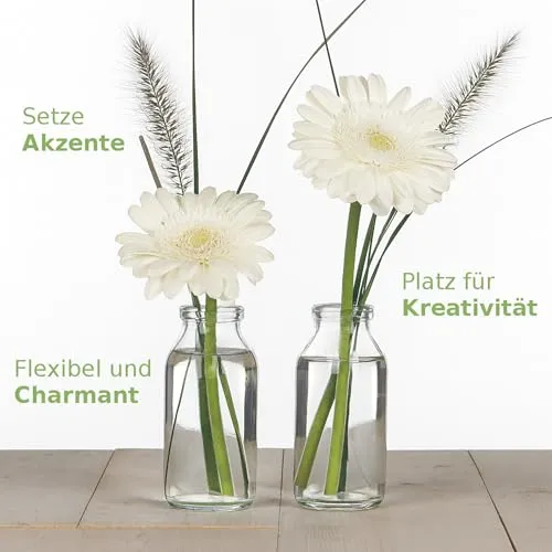 NaDeco 32 kleine Glasvasen 10,5 cm, Minivasen Set, Tischdeko Hochzeit