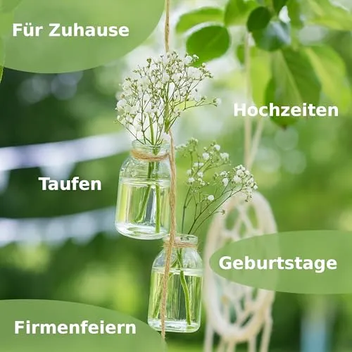 NaDeco 32 kleine Glasvasen 10,5 cm, Minivasen Set, Tischdeko Hochzeit