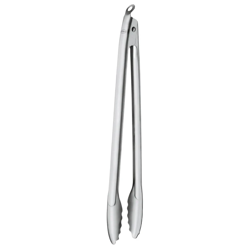 RÖSLE Grillzange 43cm mit patentiertem Verschlusssystem, Edelstahl 18/10, Silber