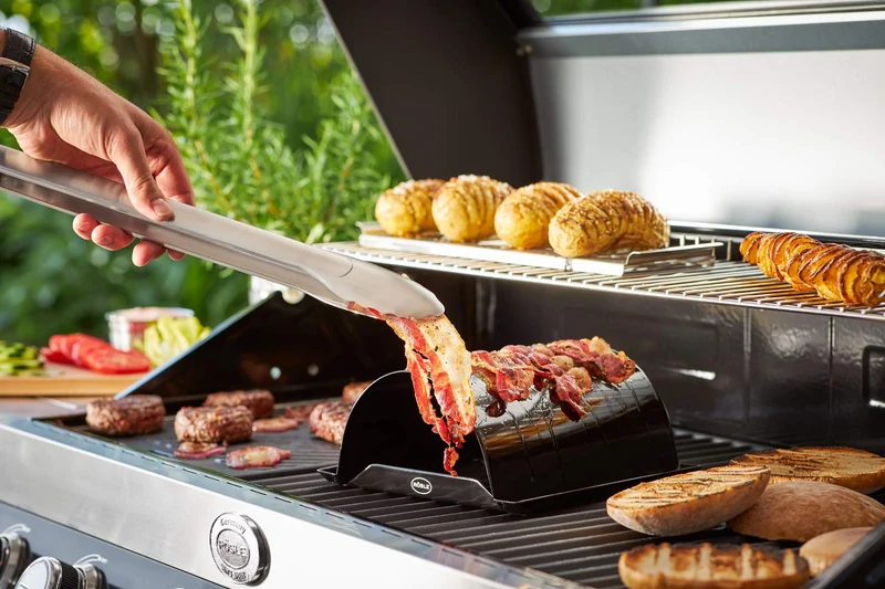 RÖSLE Grillzange 43cm mit patentiertem Verschlusssystem, Edelstahl 18/10, Silber