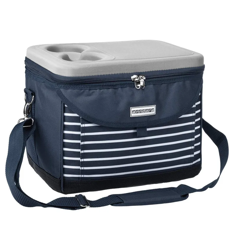 anndora Kühltasche 22 Liter – Isoliertasche mit Getränkehalter & Tragegurt – auslaufsicher & stabil – Thermotasche für Picknick, Lunch & Einkauf