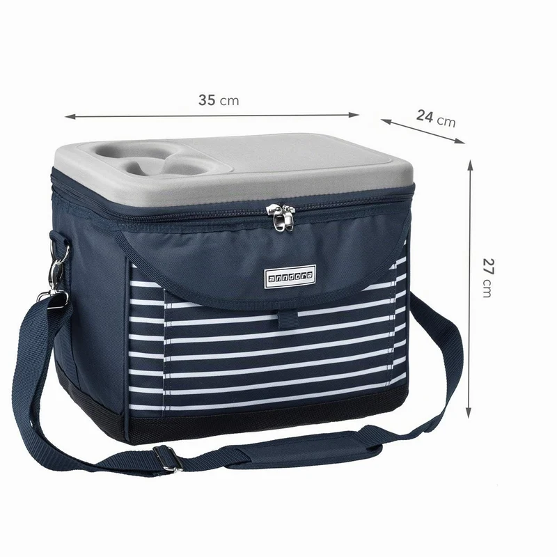 anndora Kühltasche 22 Liter – Isoliertasche mit Getränkehalter & Tragegurt – auslaufsicher & stabil – Thermotasche für Picknick, Lunch & Einkauf