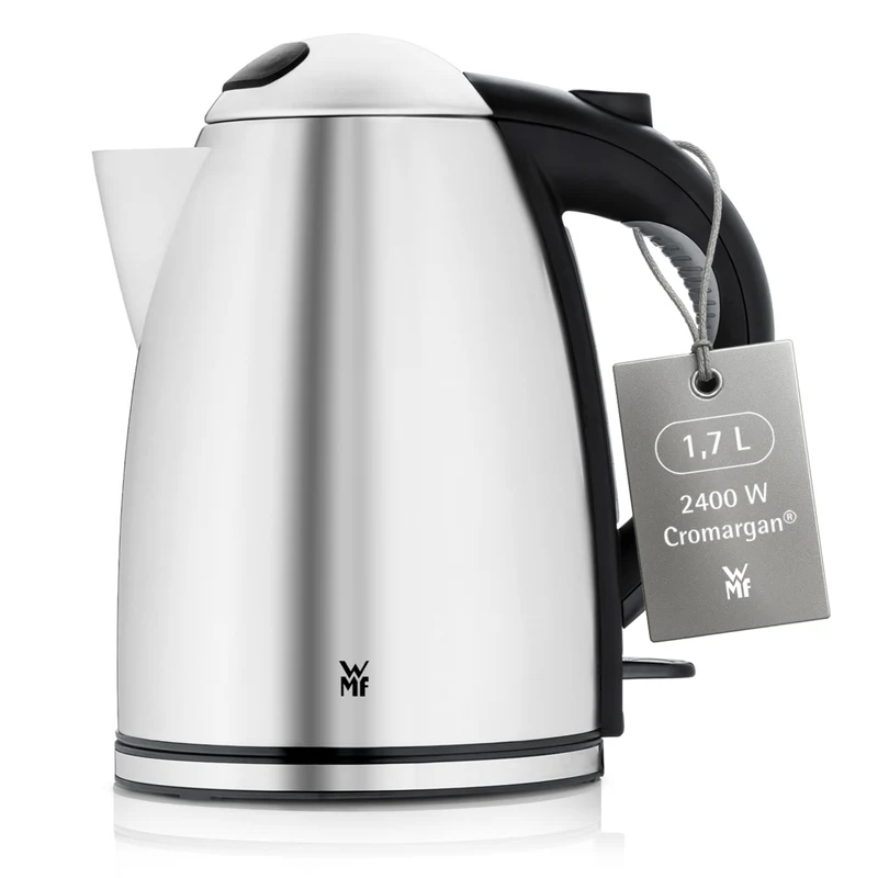 WMF Stelio Wasserkocher Edelstahl 1,7l, elektrischer Wasserkocher mit Kalkfilter, 2400 W, Wasserstandanzeige beleuchtet, Überhitzungsschutz, edelstahl matt silber