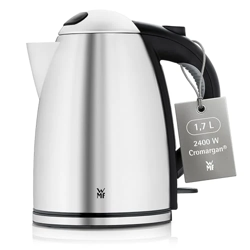 WMF Stelio Wasserkocher Edelstahl 1,7l, elektrischer Wasserkocher mit Kalkfilter, 2400 W, Wasserstandanzeige beleuchtet, Überhitzungsschutz, edelstahl matt silber