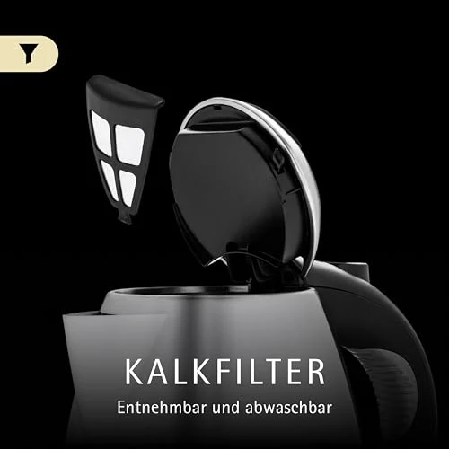 WMF Stelio Wasserkocher Edelstahl 1,7l, elektrischer Wasserkocher mit Kalkfilter, 2400 W, Wasserstandanzeige beleuchtet, Überhitzungsschutz, edelstahl matt silber