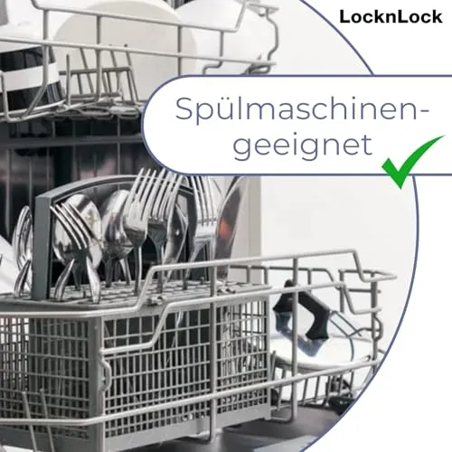 LocknLock CLASSIC Frischhaltedose, 1,3 L, 13,5 x 10,2 x 18,5 cm, Vorratsdose, Spülmaschinen-, und Mikrowellengeeignet, 4-fach Sicherheits-Verschluss