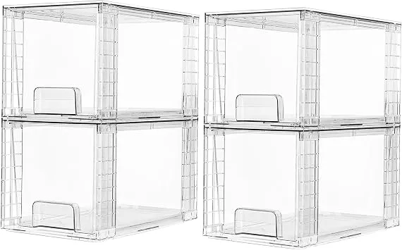 Vtopmart 4Pack Mittel Stapelbare Aufbewahrungsschubladen