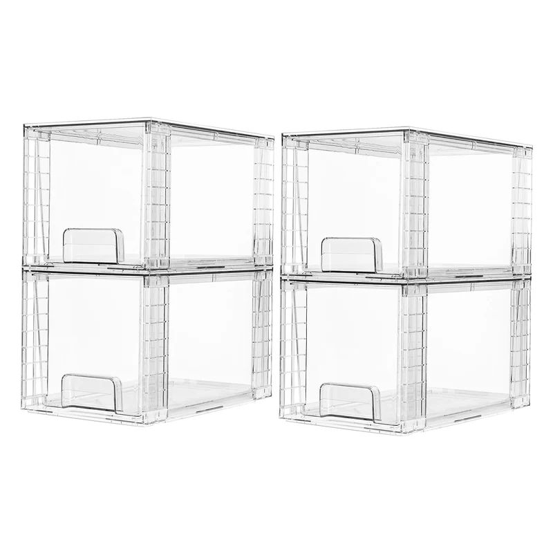 Vtopmart 4Pack Mittel Stapelbare Aufbewahrungsschubladen