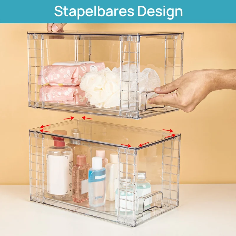 Vtopmart 4Pack Mittel Stapelbare Aufbewahrungsschubladen