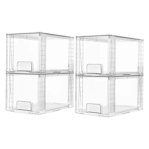 Vtopmart 4Pack Mittel Stapelbare Aufbewahrungsschubladen