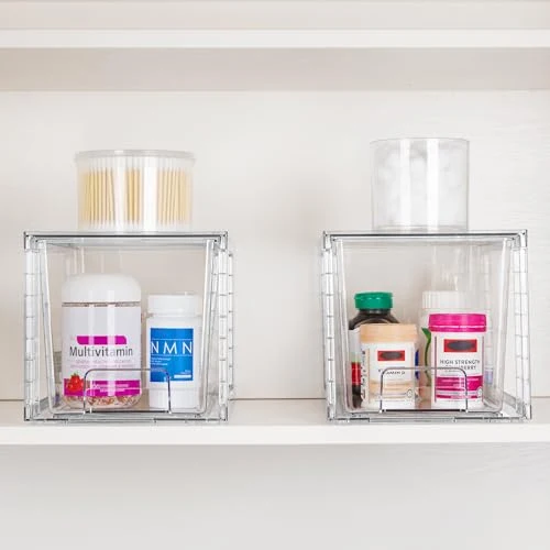 Vtopmart 4Pack Mittel Stapelbare Aufbewahrungsschubladen