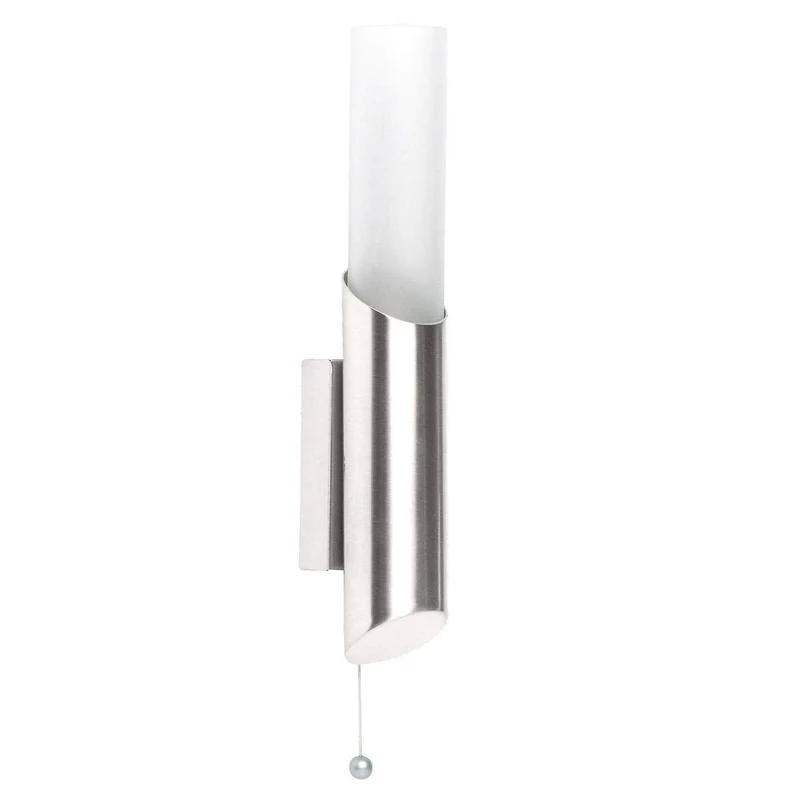 BRILLIANT Lampe Andaluz Wandleuchte eisen/mattglas | 1x C35, E14, geeignet für Kerzenlampen (nicht enthalten) | Mit Zugschalter