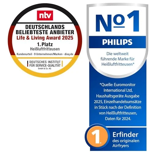 Philips Airfryer 2000 Serie Heißluftfritteuse, Schwarz, 4,2L