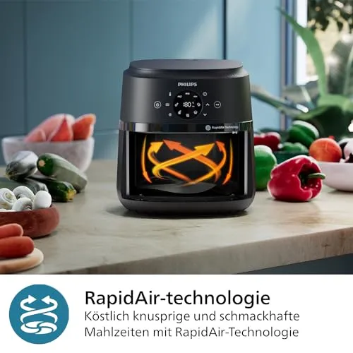Philips Airfryer 2000 Serie Heißluftfritteuse, Schwarz, 4,2L