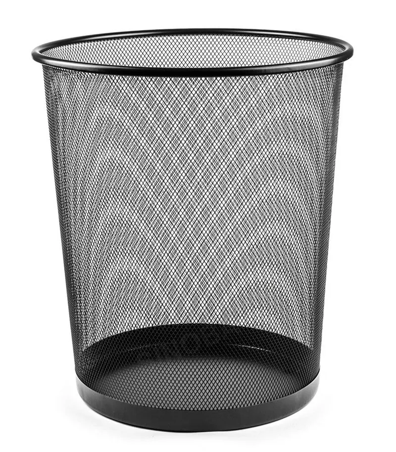 Papierkorb Mülleimer Abfalleimer rund 18L Mesh Metall 34cm | Schwarz