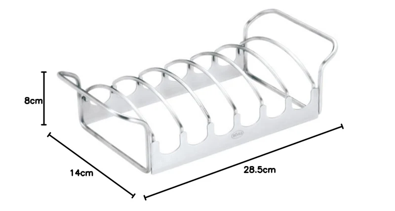 RÖSLE Braten- und Rippchenhalter Klein, Aufsatz zur Zubereitung von Spareribs und Braten auf Gas- und Kohlegrill, Bratenkorb, Edelstahl 18/10, backofen- und spülmaschinengeeignet