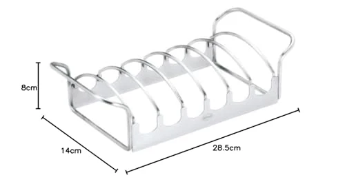 RÖSLE Braten- und Rippchenhalter Klein, Aufsatz zur Zubereitung von Spareribs und Braten auf Gas- und Kohlegrill, Bratenkorb, Edelstahl 18/10, backofen- und spülmaschinengeeignet