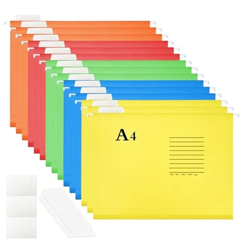 Traxenta 15 Stück Hängeregister Mappen A4, Foolscap Hängemappen,Hängeordner