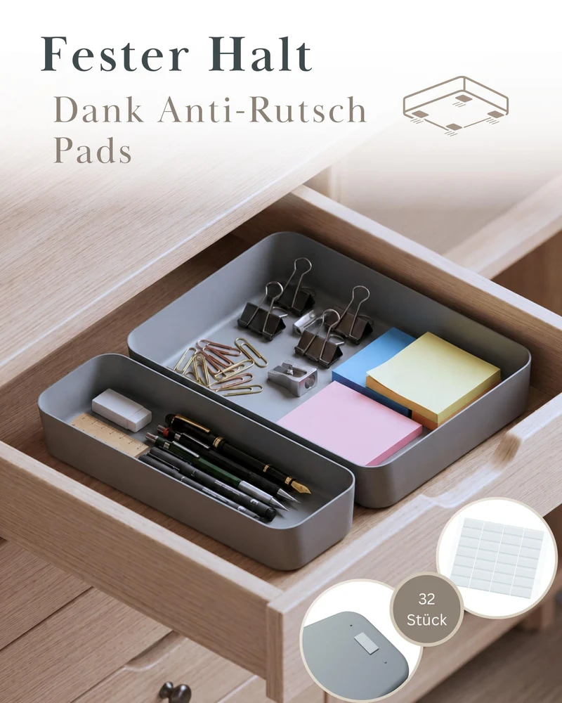 VMbathrooms Schubladen Organizer 8er-Set Sortierboxen Anthrazit