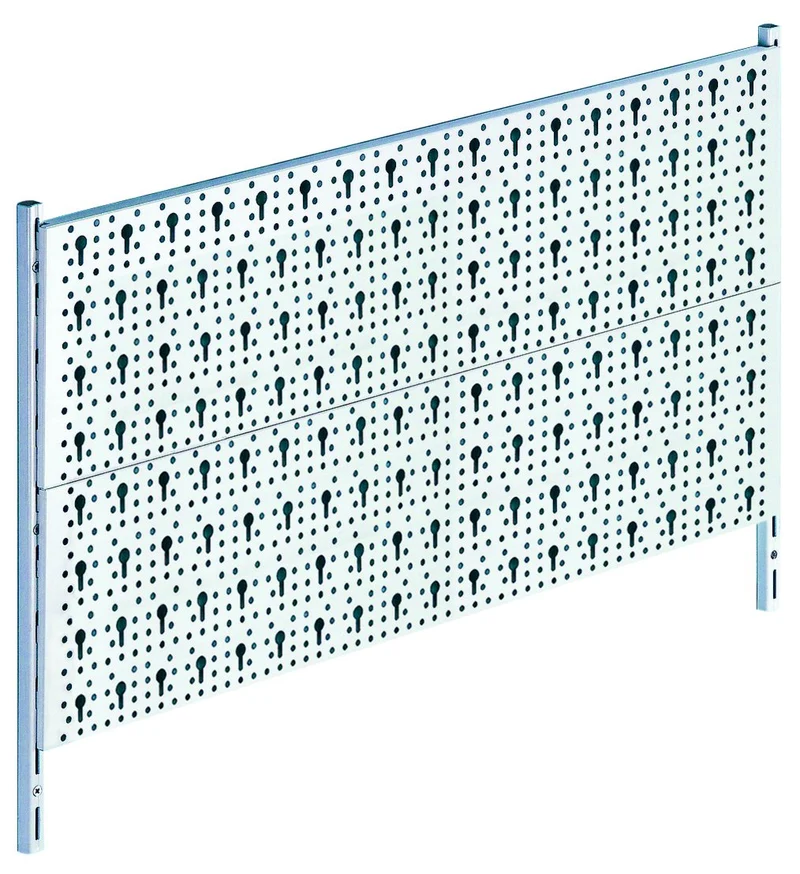 DIY Element System HEIMWERKER GRUNDSET – Metall-Werkzeugwand, ideal zur Aufbewahrung von Tools in Werkstatt und Keller – 2 Stahl-Lochplatten 800 x 200 mm, weiß
