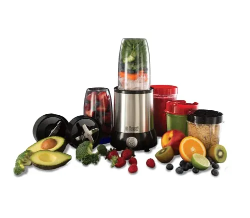 Russell Hobbs Standmixer, Edelstahl/Schwarz, 22.000 U/min, 5 Behälter
