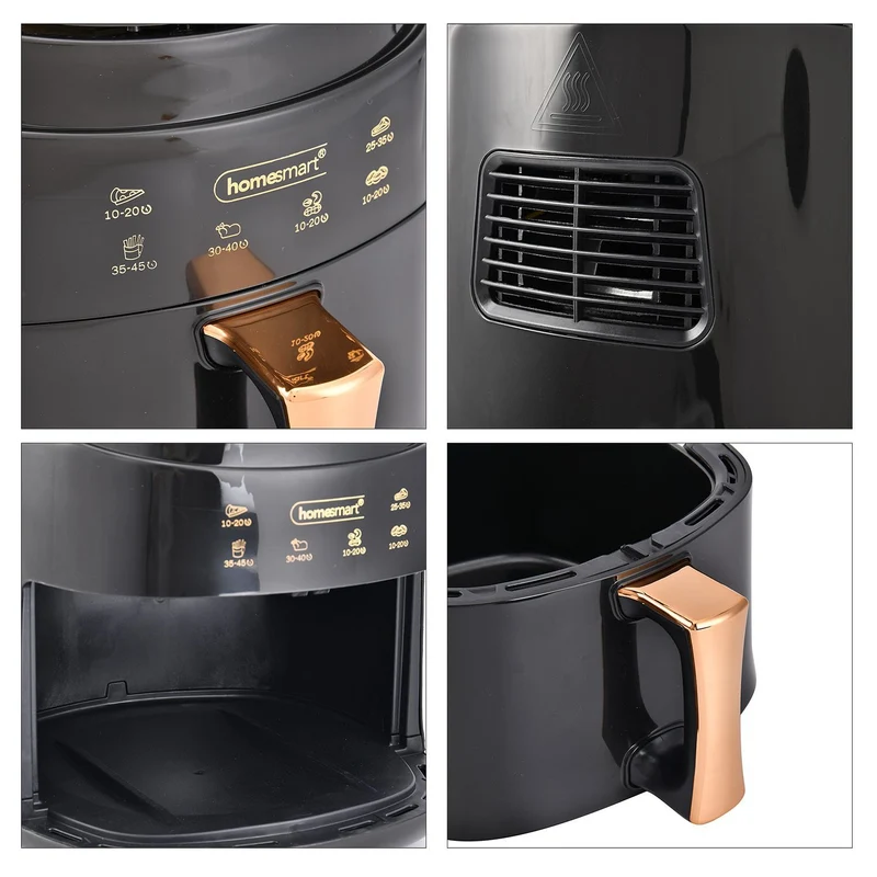 Homesmart: Digitale Heißluftfritteuse, 8L Kapazität, 1400W, schwarz